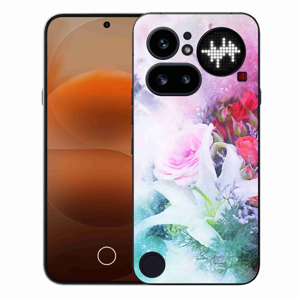 Zselés borító mmCase a Nothing Phone (4a) számára - virág 4