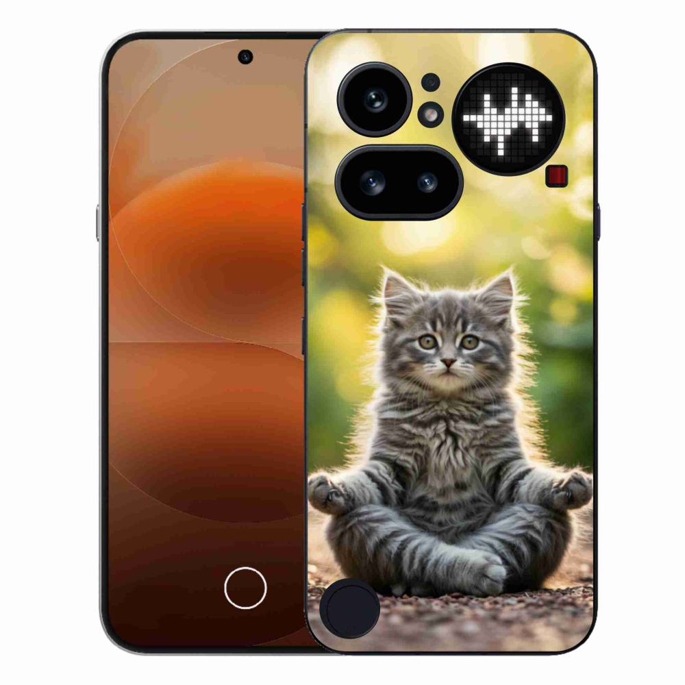 Zselés borító mmCase a Semmi telefonhoz (4a) - meditáló cica