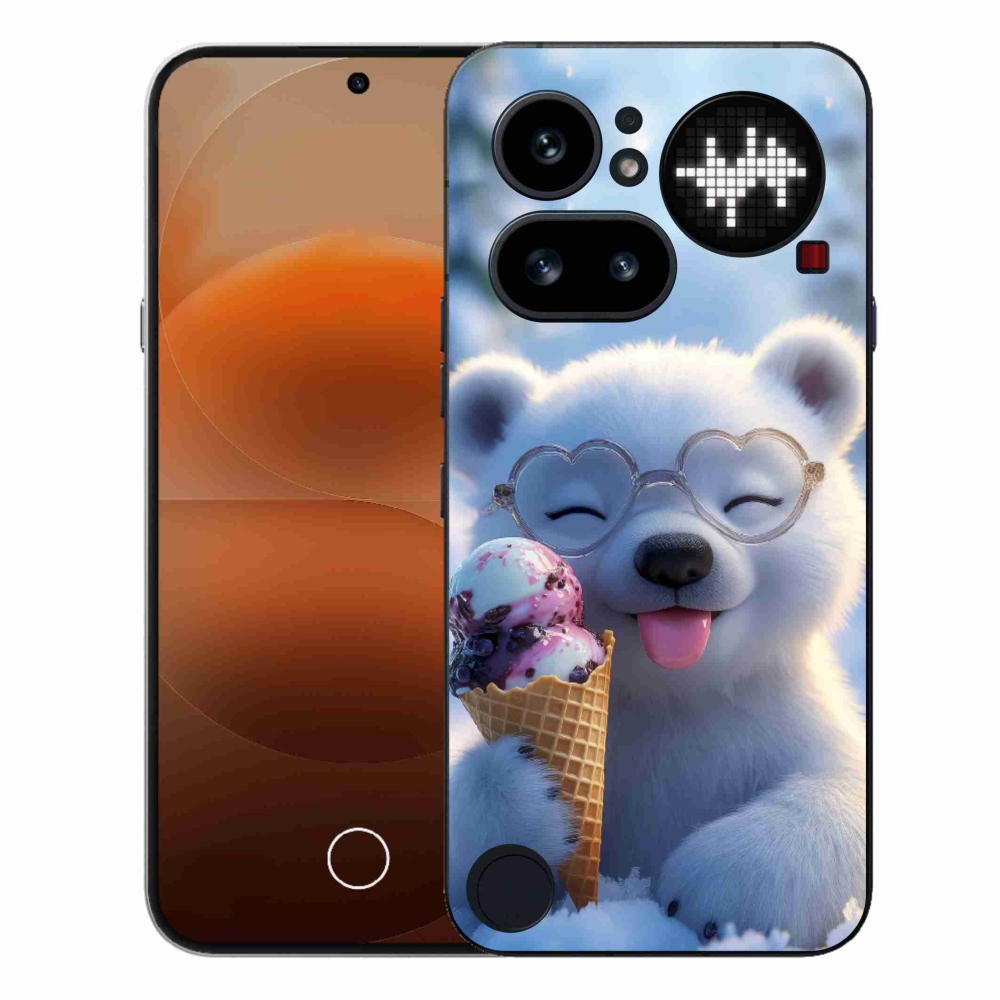 Zselés borítás mmCase a Nothing Phone-hoz (4a) - mackó fagylalttal