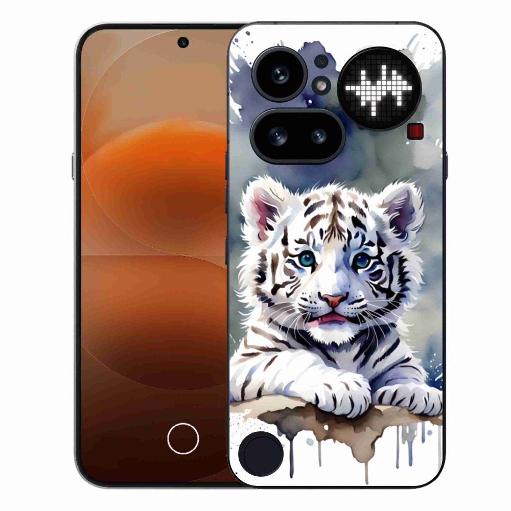 Zselés borítás mmCase a Nothing Phone (4a) készülékhez - fehér tigriskölyök