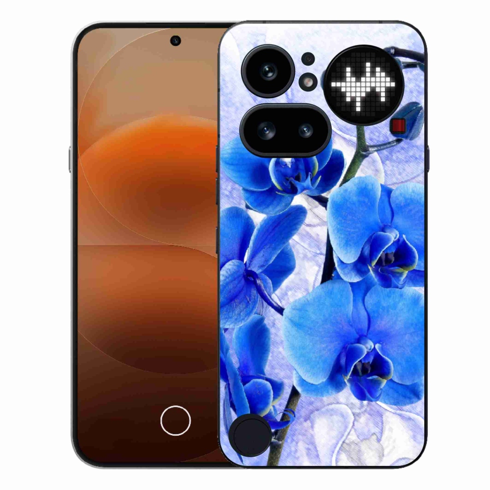 Zselés borító mmCase a Nothing telefonhoz (4a) - kék virágok