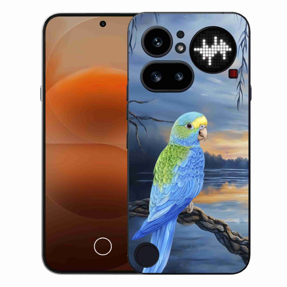 Zselés tok mmCase a Nothing Phone (4a) készülékhez - kék papagáj