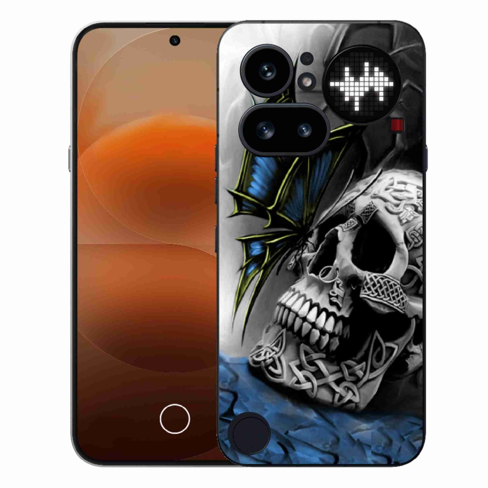 Zselés borító mmCase a Nothing Phone (4a) készülékhez - pillangó és koponya
