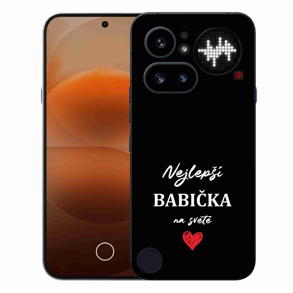 Zselés borító mmCase a Nothing Phone (4a) - Best Grandma 1 fekete háttérrel