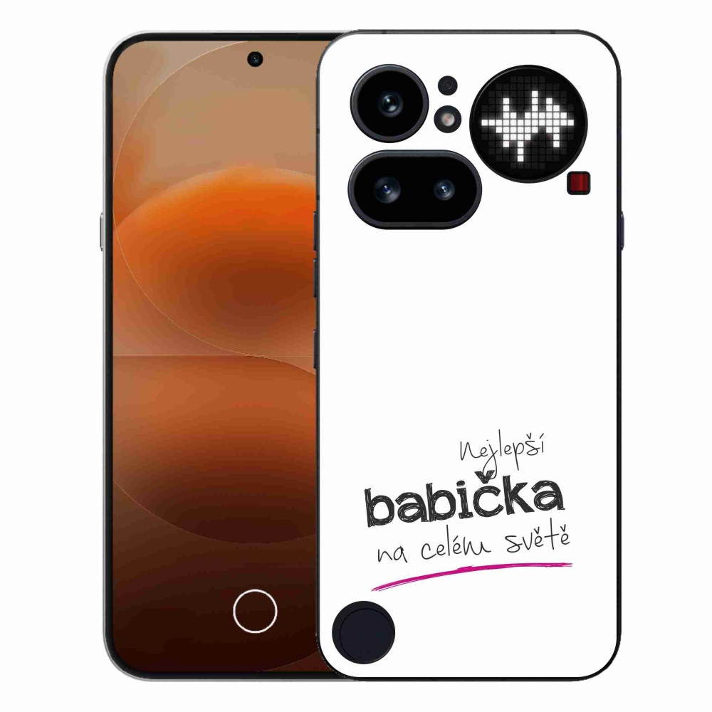 Gél borító mmCase a Semmi telefon (4a) - Legjobb nagyi 4 fehér háttérrel