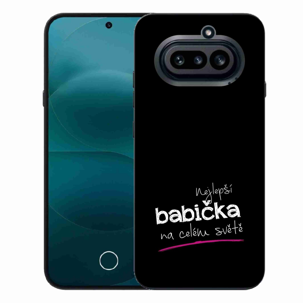 Gél borító mmCase a Semmi telefon (4a) - Legjobb nagyi 4 fekete háttérrel