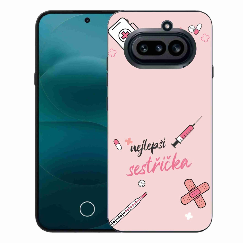 Gél borító mmCase a Nothing Phone (4a) - legjobb kishúg rózsaszín háttérrel