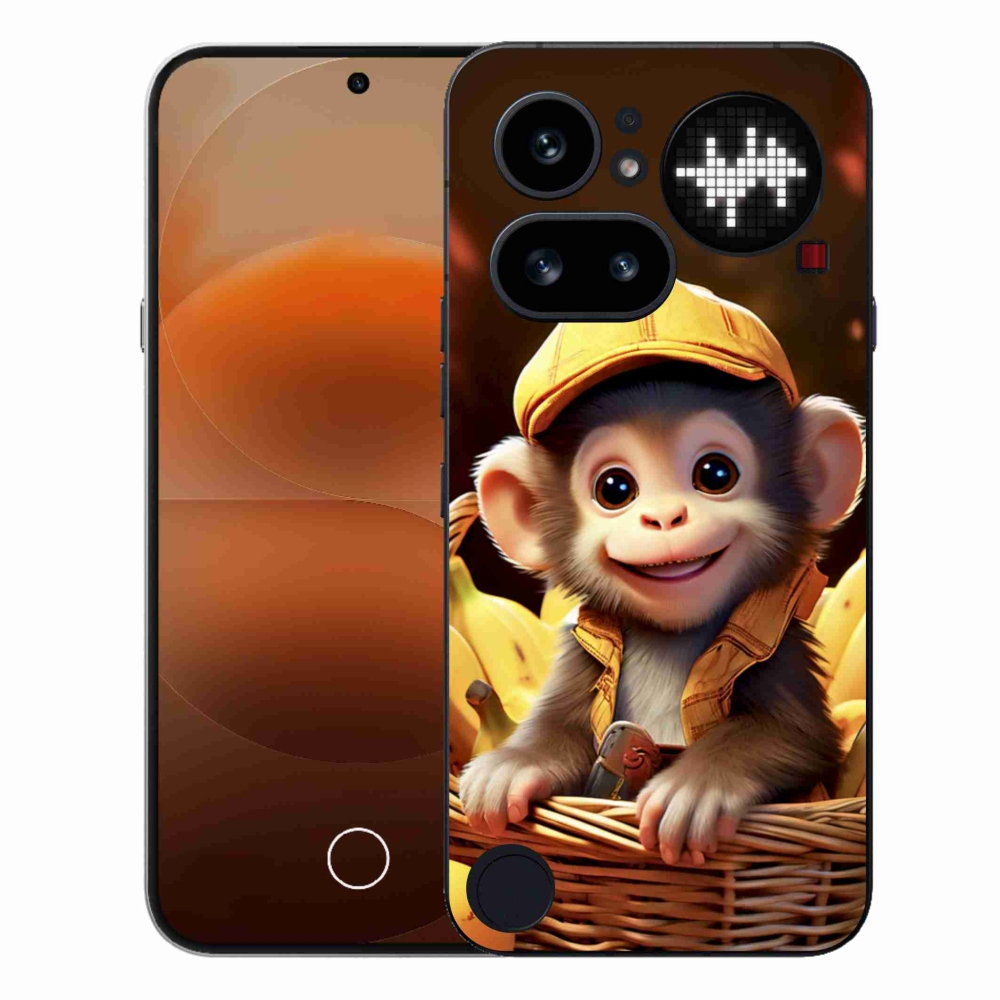 Zselés borítás mmCase for Nothing Phone (4a) - majom a kosárban