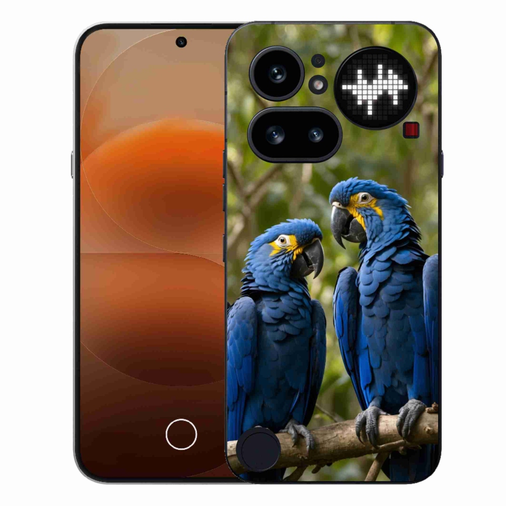 Zselés borítás mmCase a Nothing Phone (4a) - papagáj duo számára