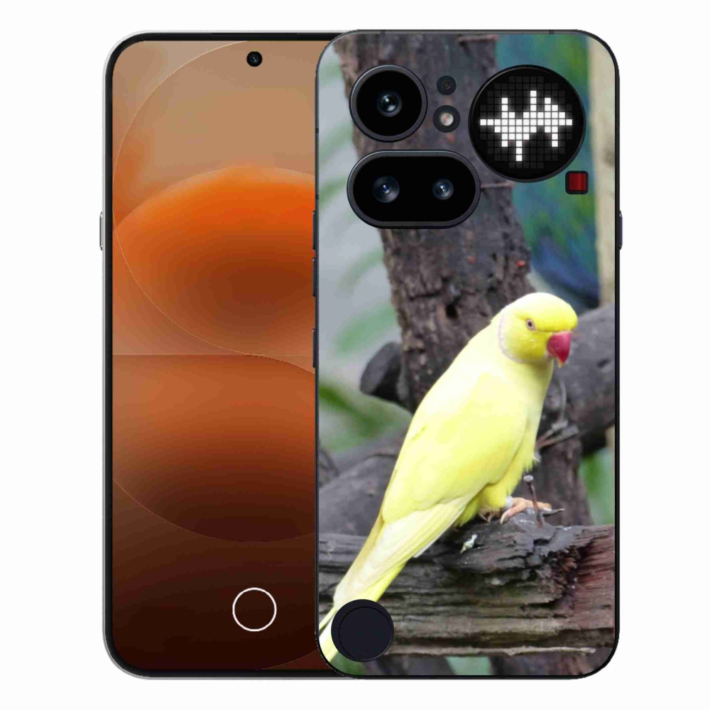 Zselés tok mmCase a Nothing Phone (4a) - papagáj alexander sárga
