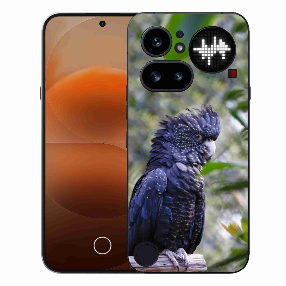 Zselés borítás mmCase a Nothing Phone (4a) telefonhoz - papagáj kakadu fekete