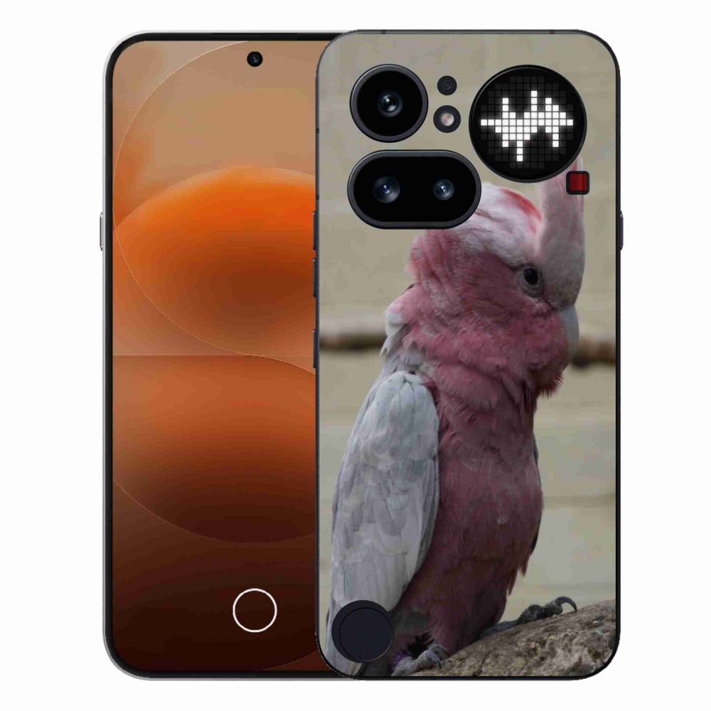 Zselés borítás mmCase a Nothing Phone (4a) telefonhoz - papagáj kakadu rózsaszínű