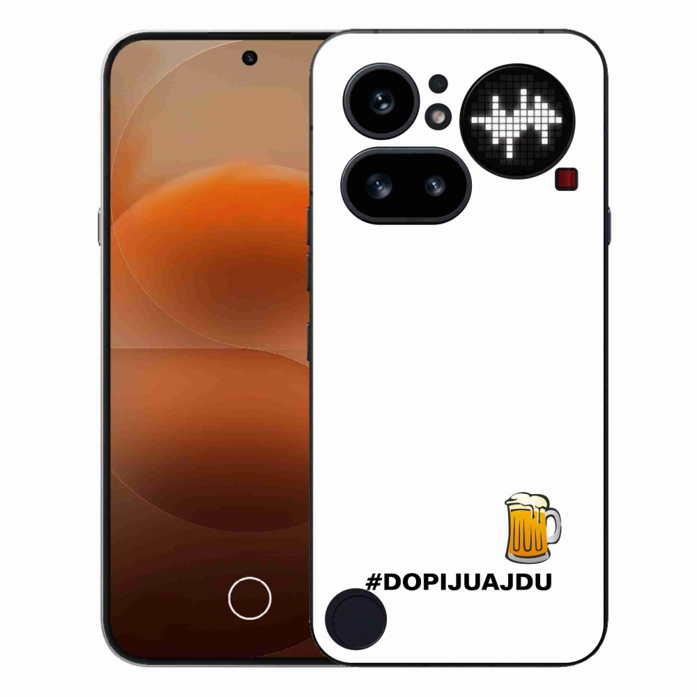Zselés borító mmCase a Nothing Phone (4a) - sör motívum 1 fehér háttérrel