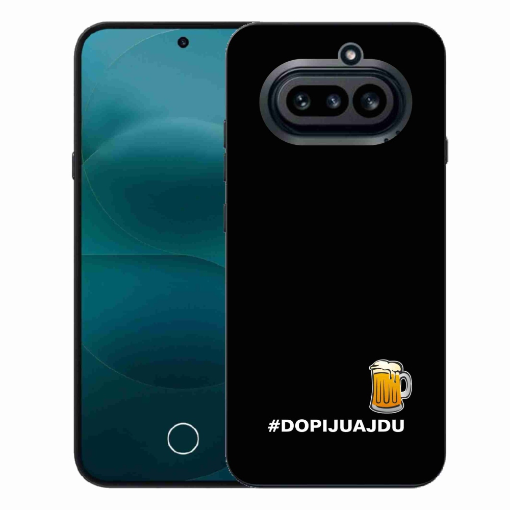 Zselés borító mmCase a Nothing Phone (4a) - sör motívum 1 fekete háttérrel
