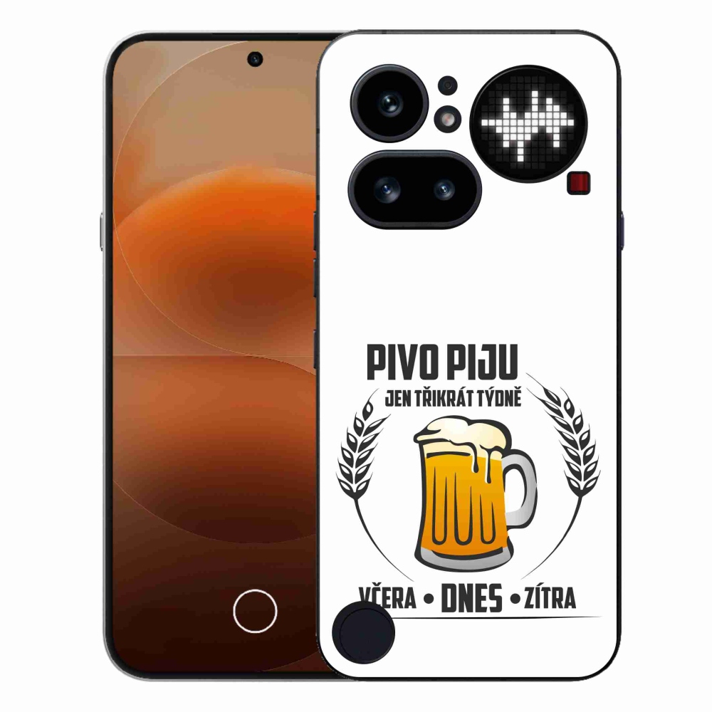 Gél borító mmCase a Nothing Phone (4a) készülékhez - sör motívum fehér háttérrel