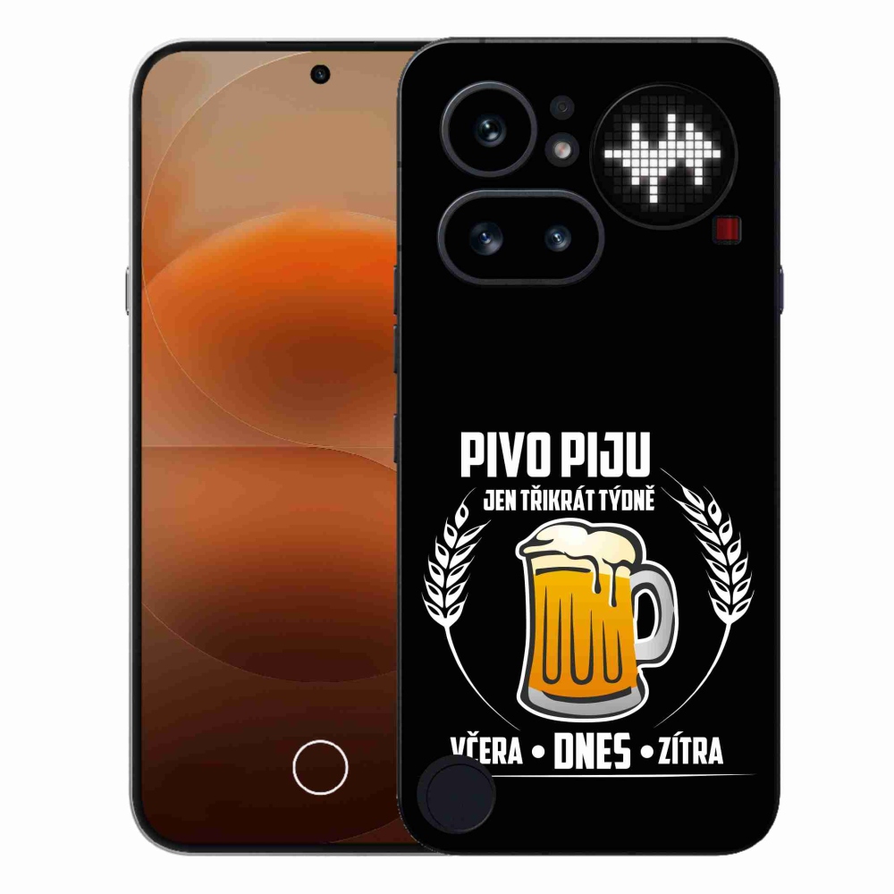 Zselés borító mmCase a Nothing Phone (4a) készülékhez - sör motívum fekete háttérrel