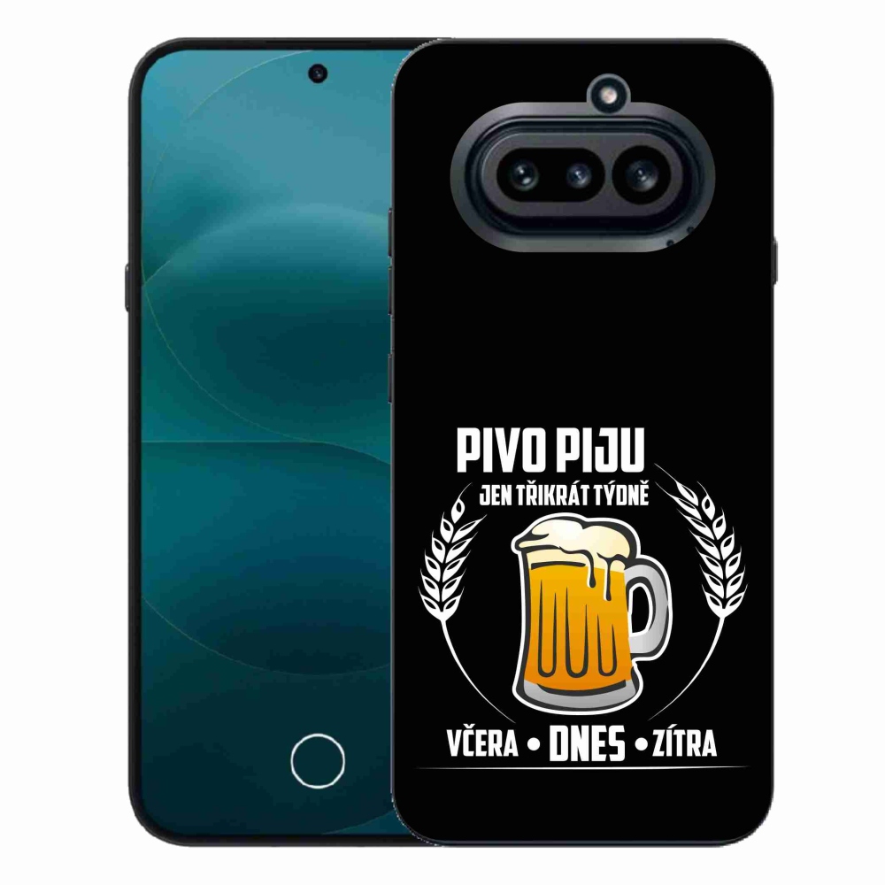 Zselés borító mmCase a Nothing Phone (4a) készülékhez - sör motívum fekete háttérrel