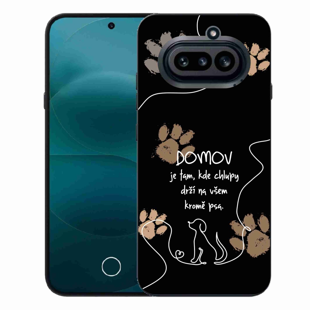 Gél borító mmCase a Nothing Phone (4a) telefonhoz - kutya motívum fekete háttérrel