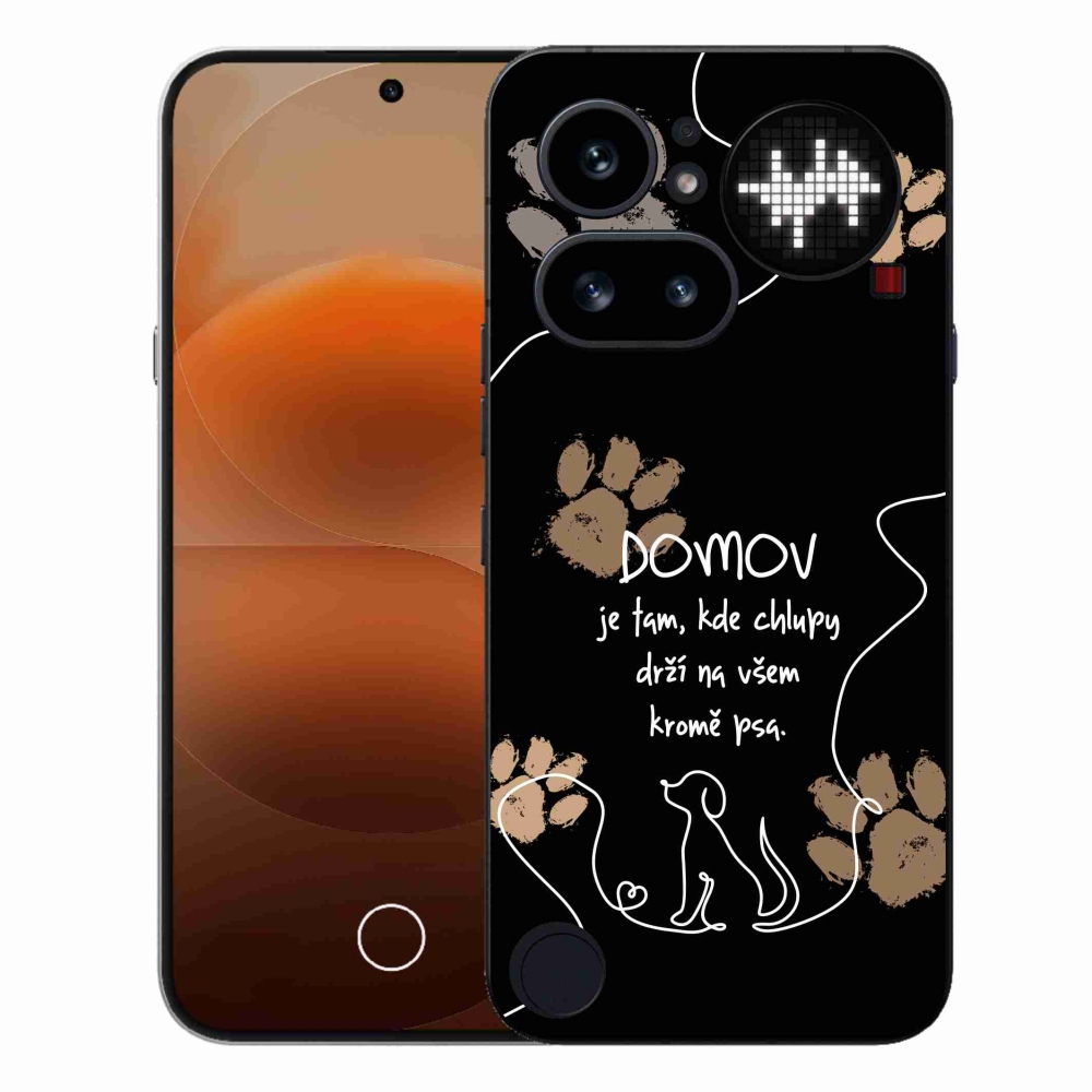 Gél borító mmCase a Nothing Phone (4a) telefonhoz - kutya motívum fekete háttérrel
