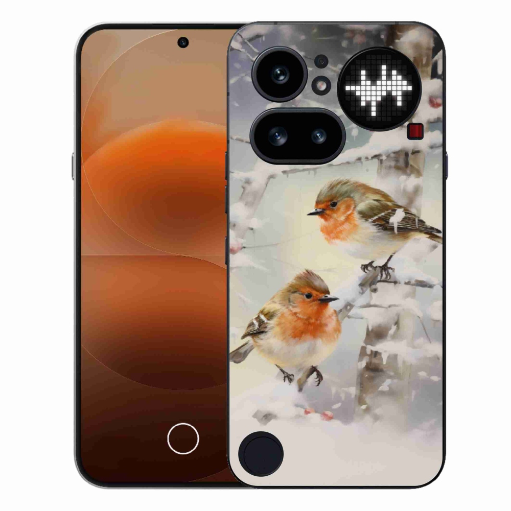 Zselés borítás mmCase a Nothing Phone (4a) - madarak télen