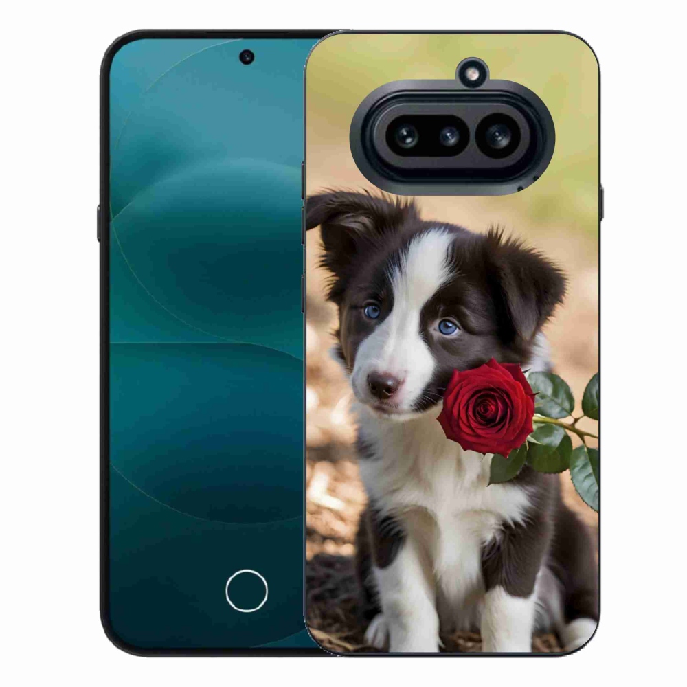 Zselés borító mmCase a Nothing telefonhoz (4a) - aranyos border collie rózsával