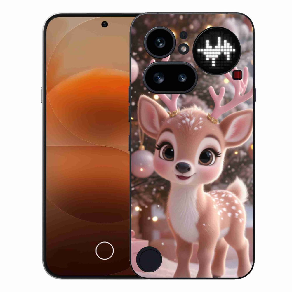 Zselés borítás mmCase a Nothing Phone (4a) telefonhoz - aranyos rénszarvas