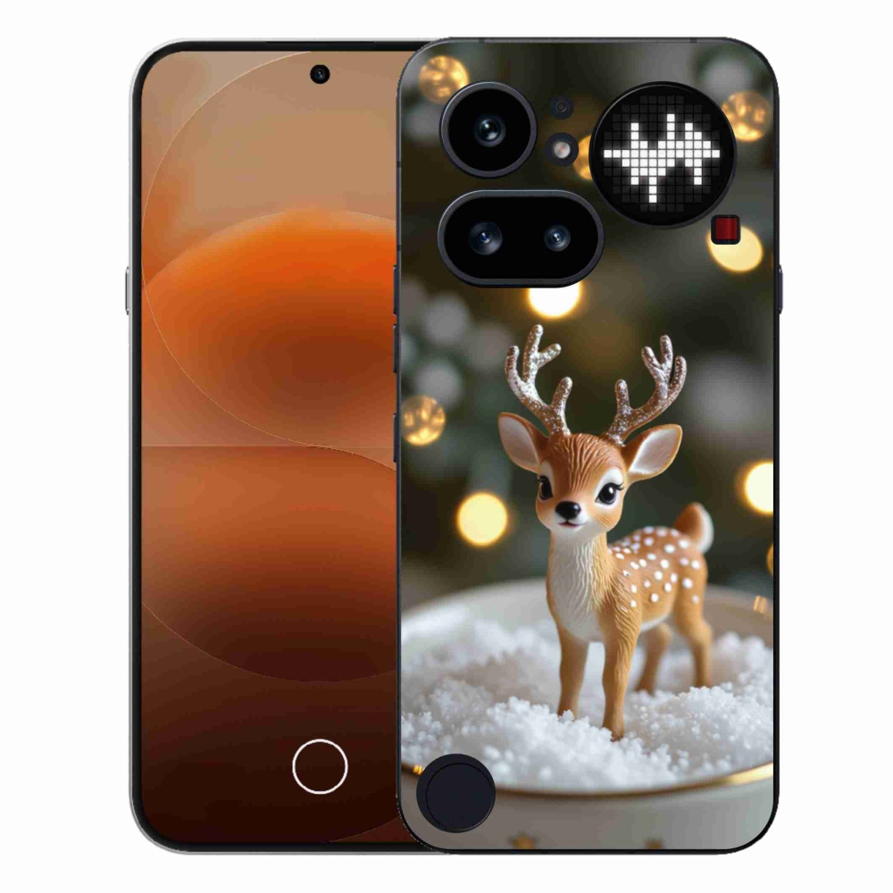 Zselés borító mmCase a Nothing Phone (4a) - aranyos karácsonyi szarvasok