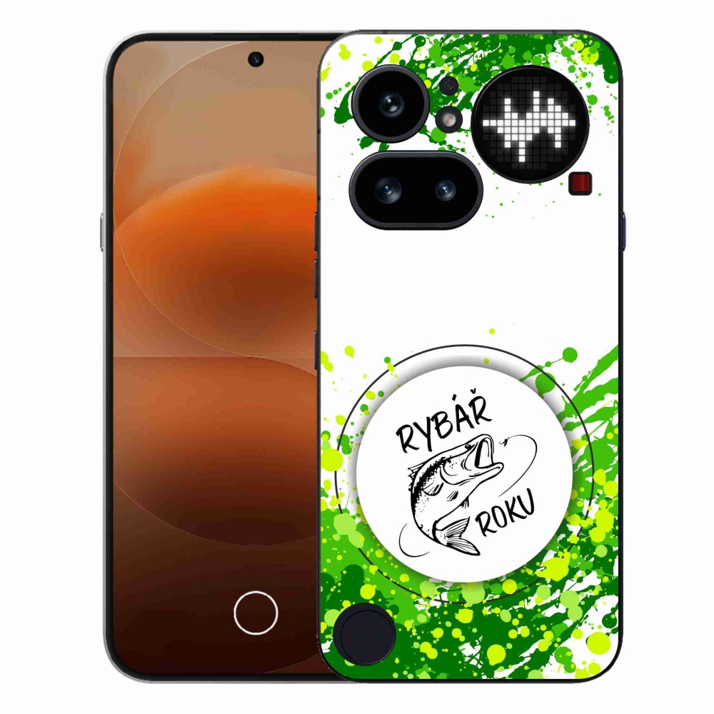Zselés borító mmCase a Nothing Phone (4a) számára - az év halászának fehér háttere