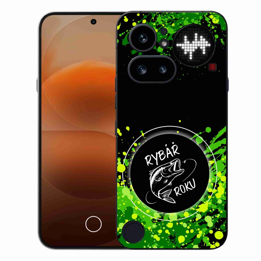 Zselés borító mmCase a Nothing Phone (4a) - az év halászának fekete háttere