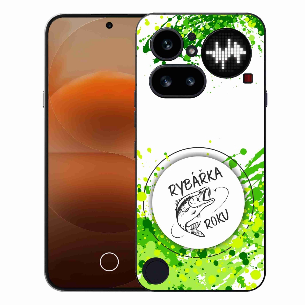 Zselés borító mmCase a Nothing Phone (4a) számára - az év halászának fehér háttere