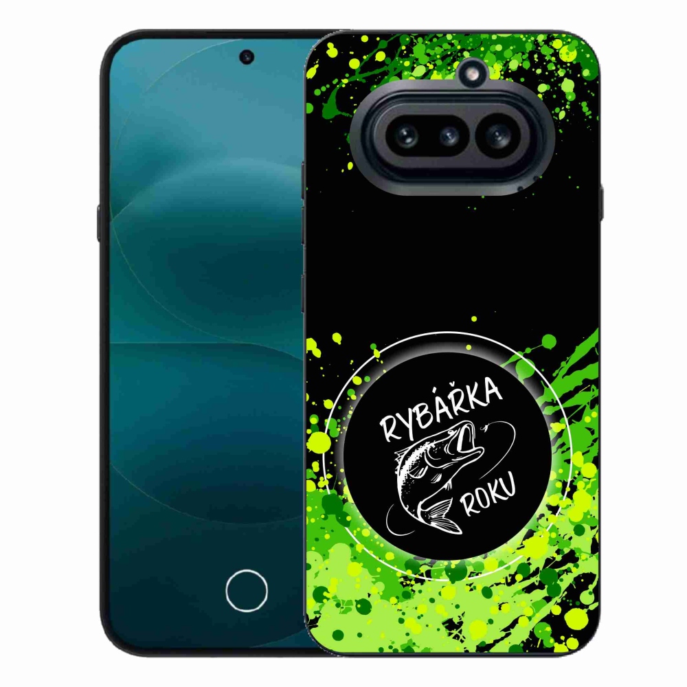 Zselés borító mmCase a Nothing Phone (4a) - az év halászának fekete háttere