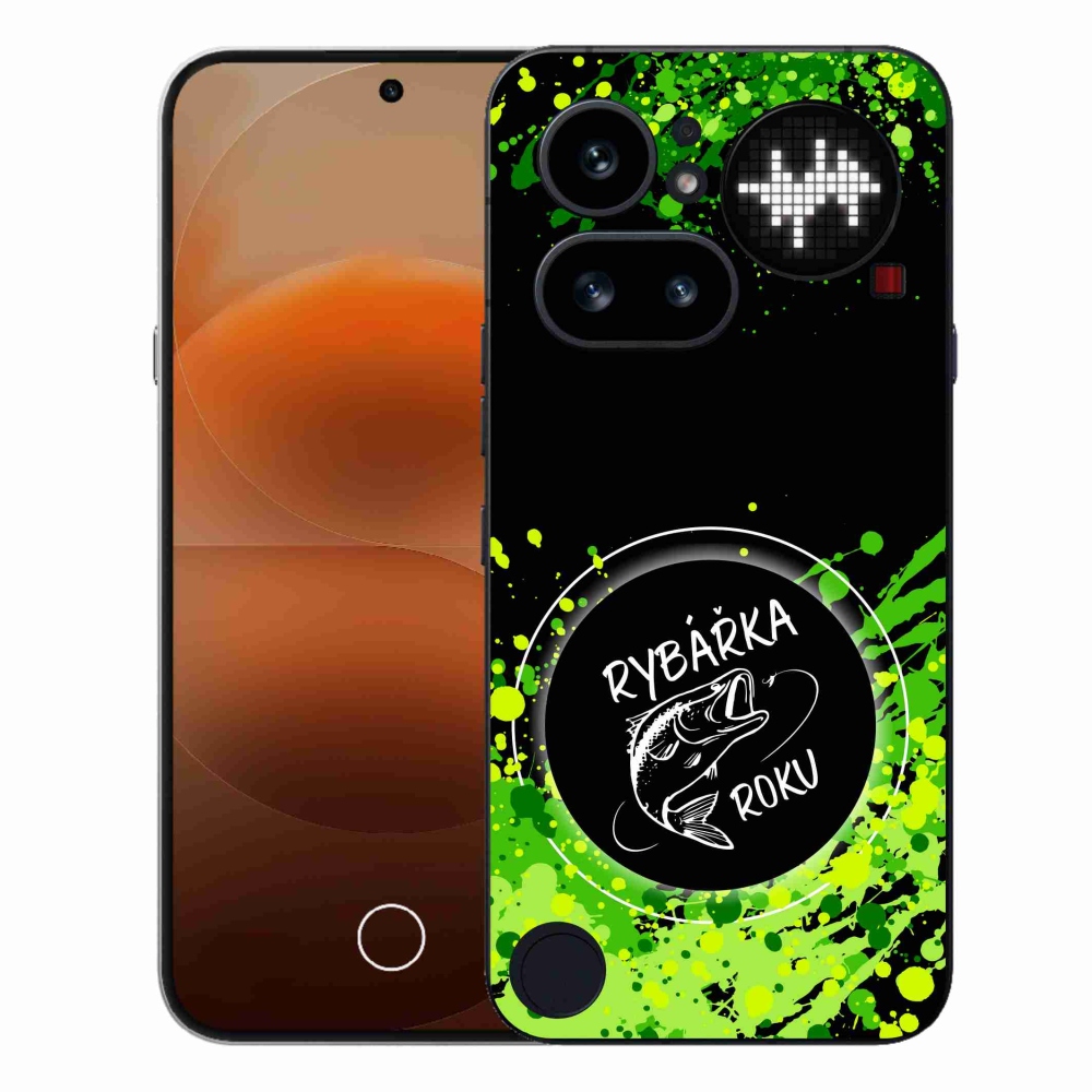 Zselés borító mmCase a Nothing Phone (4a) - az év halászának fekete háttere