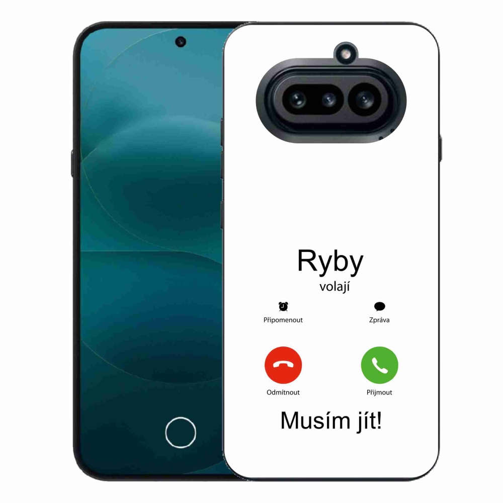 Zselés borító mmCase a Nothing Phone (4a) - hal hívás fehér háttérrel