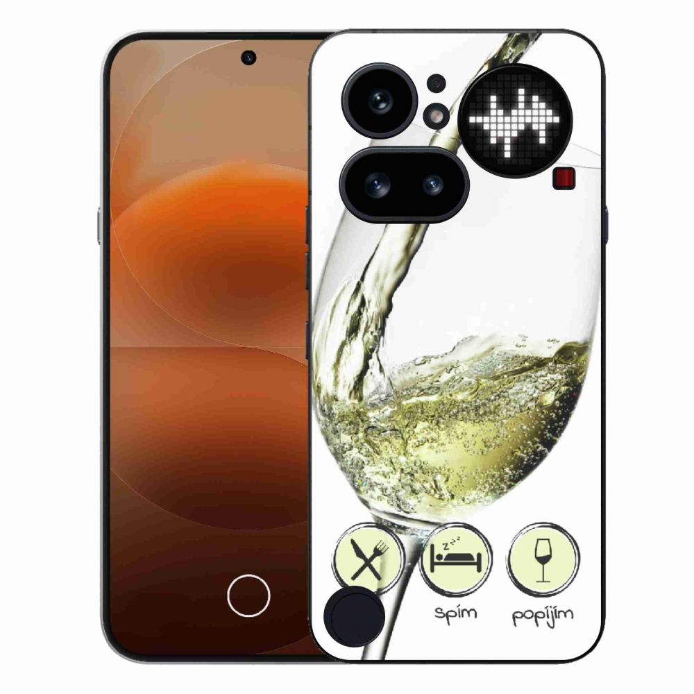 Zselés borító mmCase a Nothing Phone-hoz (4a) - borospohár fehér