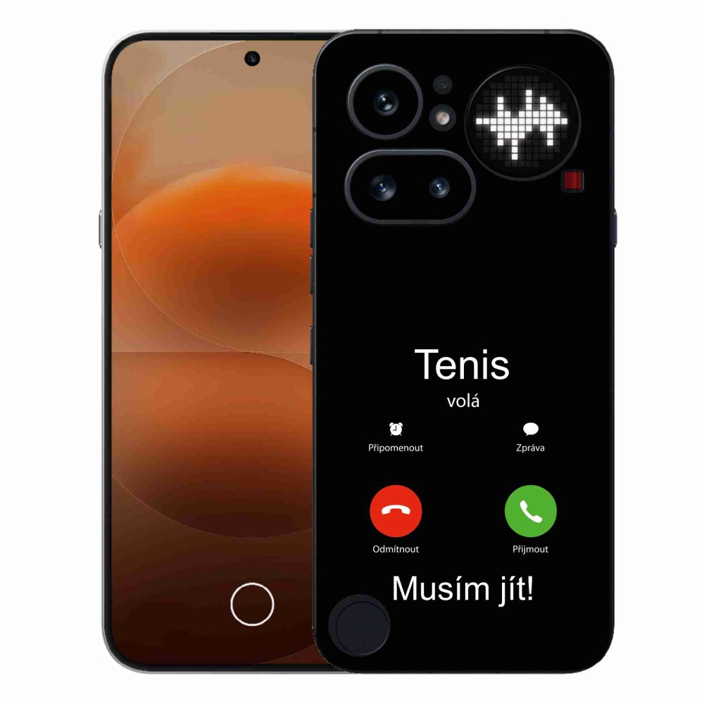 Zselés borítás mmCase a Nothing Phone (4a) - teniszhívások fekete háttérrel