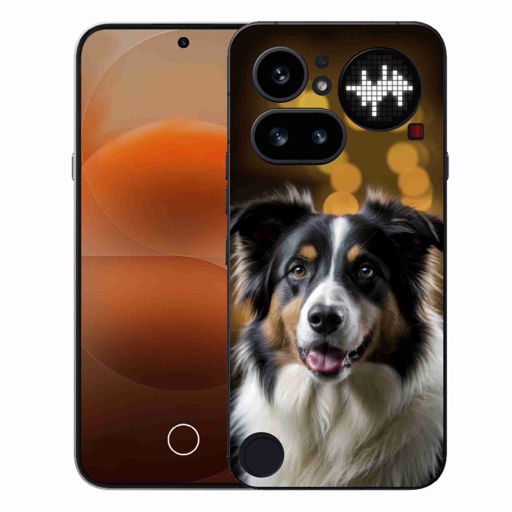 Zselés borítás mmCase a Semmi telefonhoz (4a) - mosolygós ausztrál juhászkutya