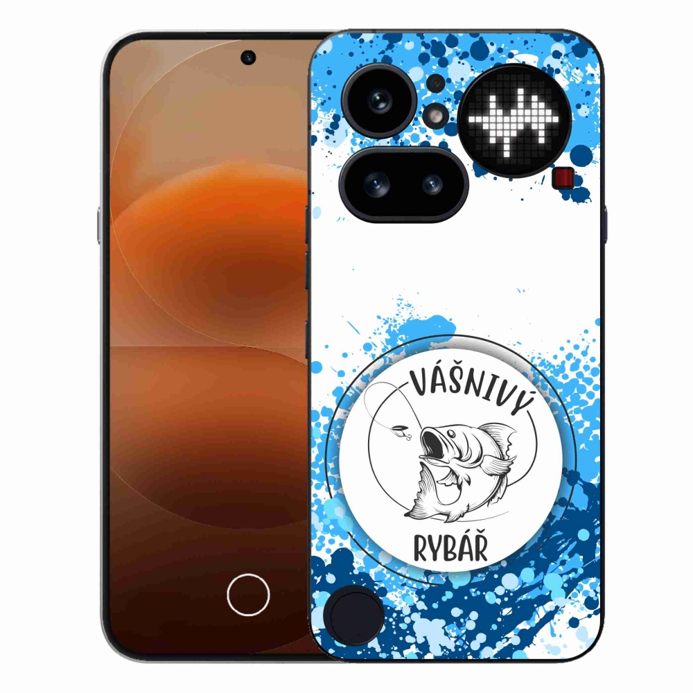 Zselés borító mmCase a Nothing Phone (4a) - szenvedélyes halász fehér háttérrel