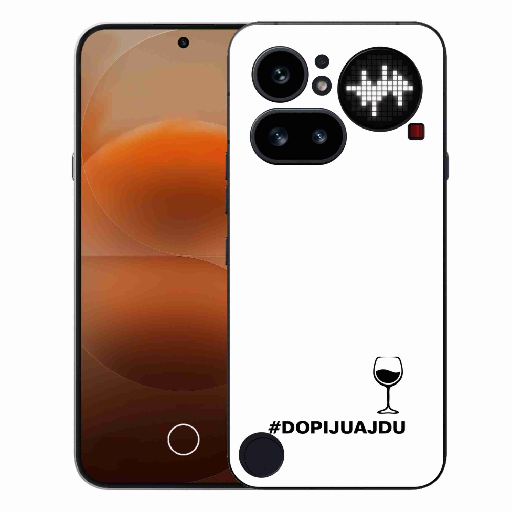 Gél borítás mmCase a Nothing Phone (4a) számára - bor motívum fehér háttérrel