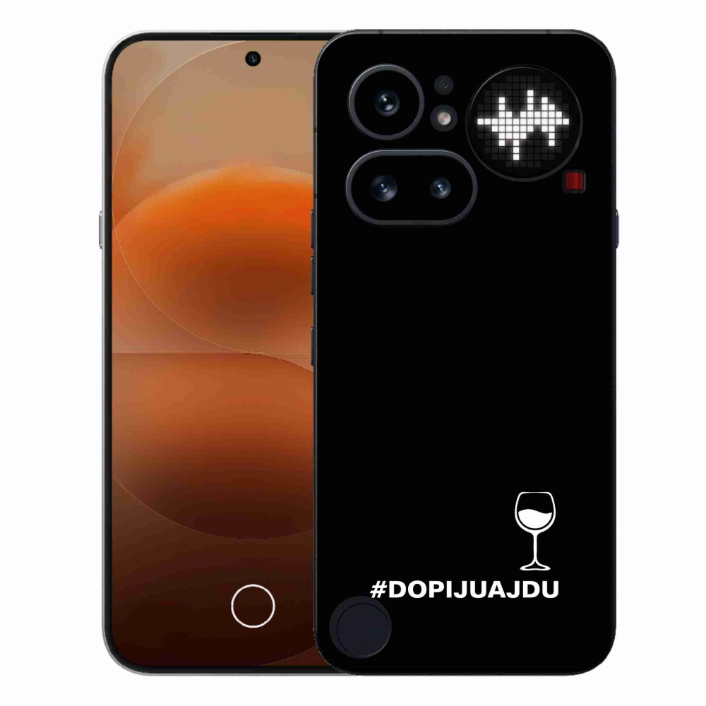 Gél borító mmCase a Nothing Phone (4a) készülékhez - bor motívum fekete háttérrel