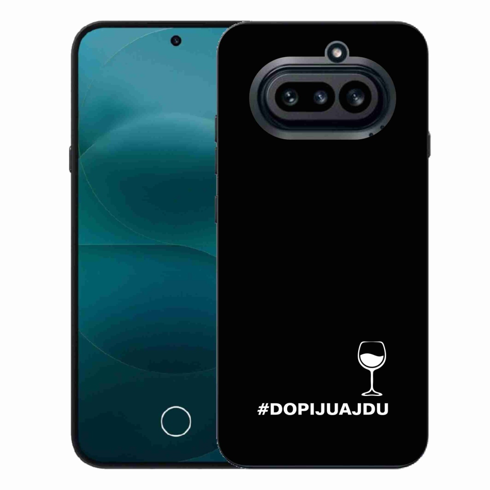 Gél borító mmCase a Nothing Phone (4a) készülékhez - bor motívum fekete háttérrel