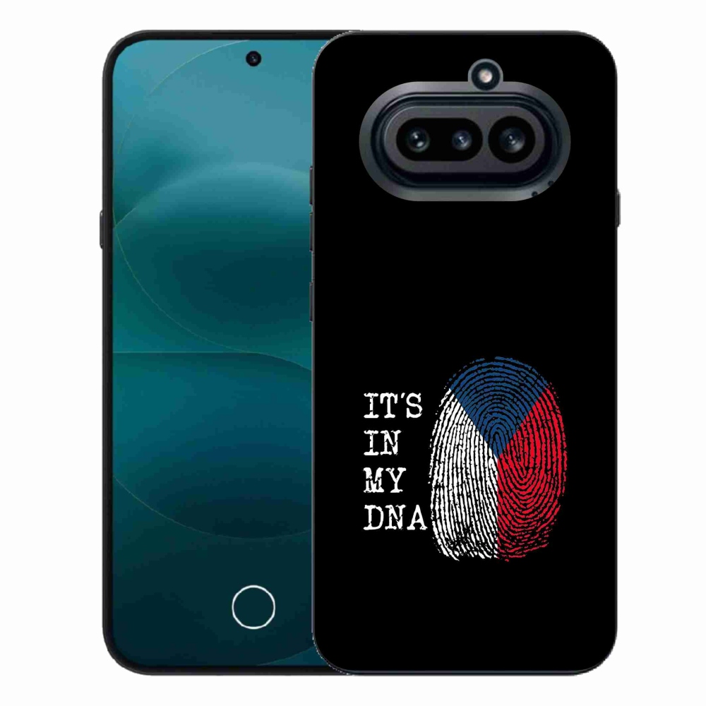 Zselés borító mmCase a Nothing Phone (4a) - zászlós ujjlenyomat fekete háttérrel