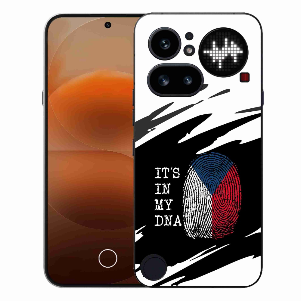 Zselés borító mmCase a Nothing Phone (4a) - zászlós ujjlenyomat fekete-fehér háttérrel