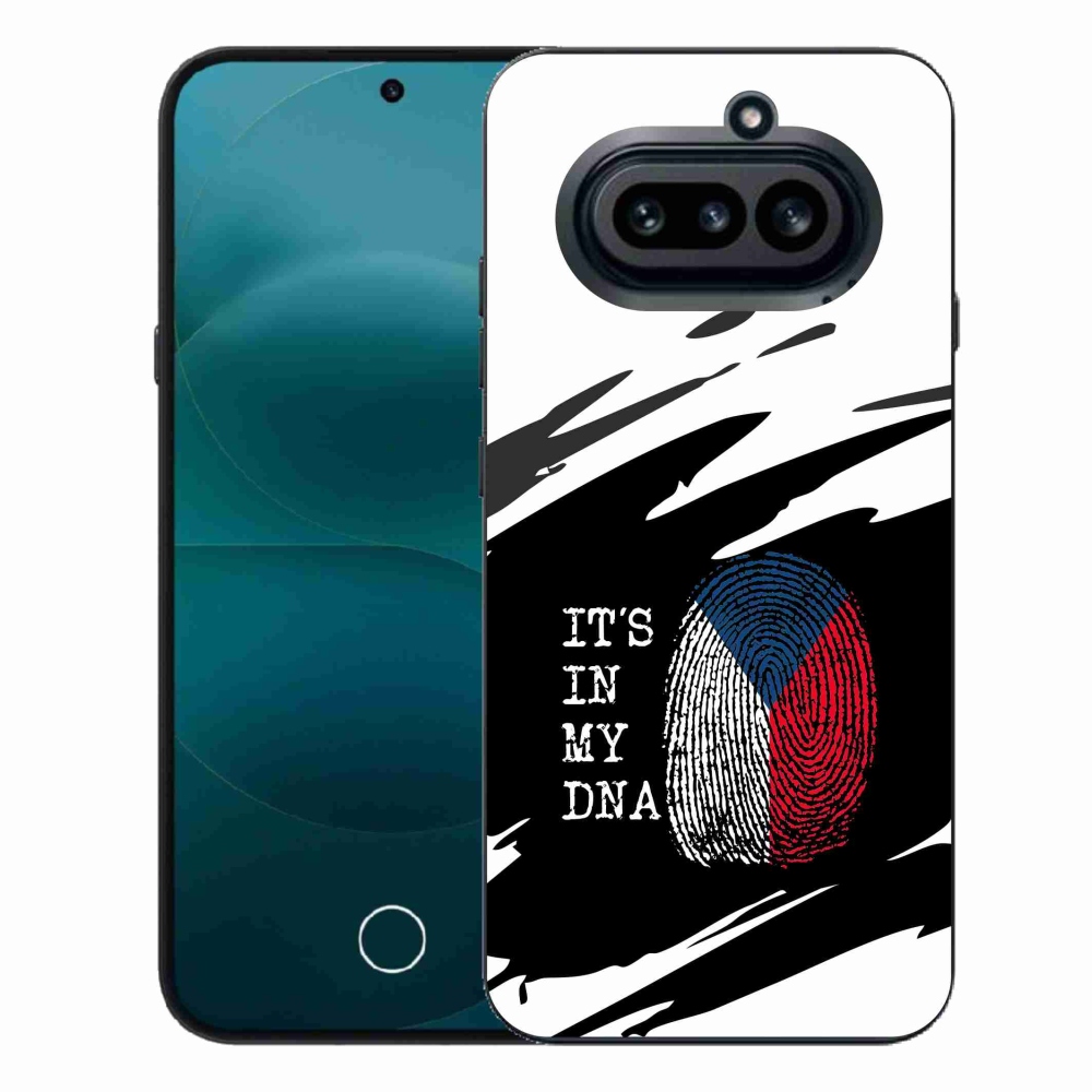 Zselés borító mmCase a Nothing Phone (4a) - zászlós ujjlenyomat fekete-fehér háttérrel