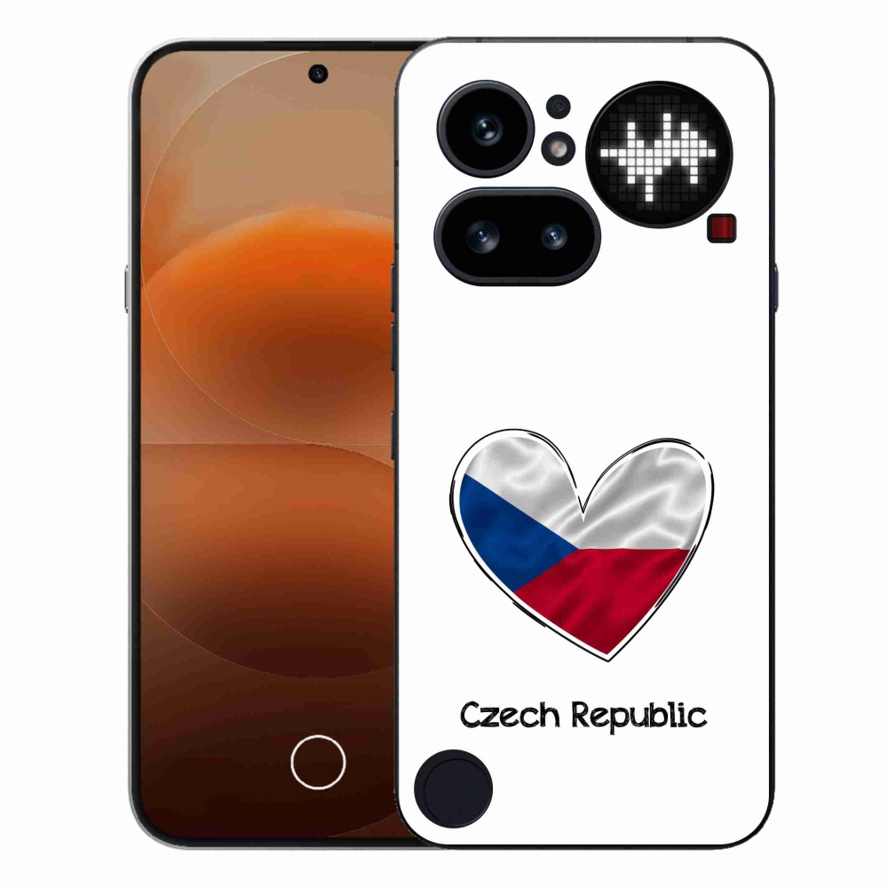 Zselés borító mmCase a Nothing Phone (4a) - zászló szív fehér háttérrel