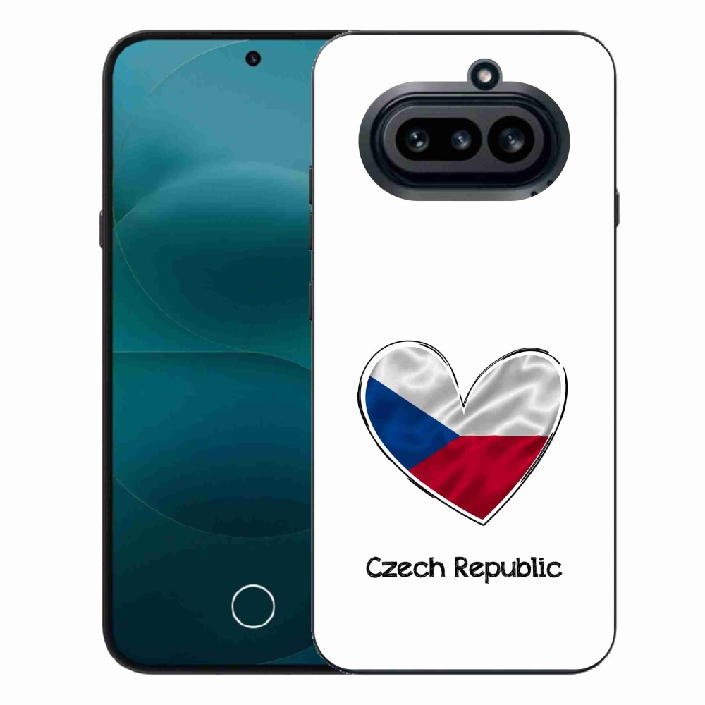 Zselés borító mmCase a Nothing Phone (4a) - zászló szív fehér háttérrel