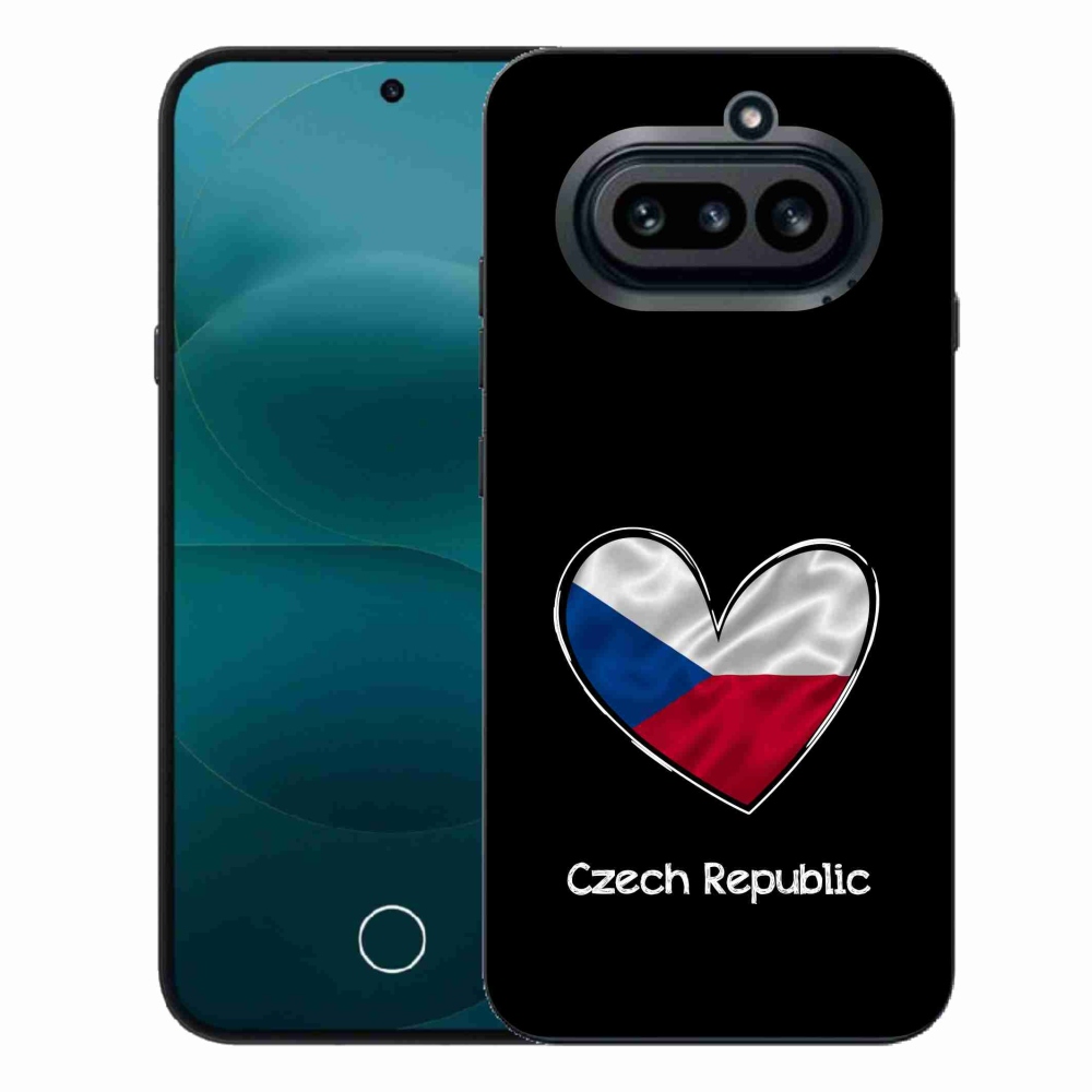 Zselés borító mmCase a Nothing Phone (4a) - zászlós szív fekete háttérrel