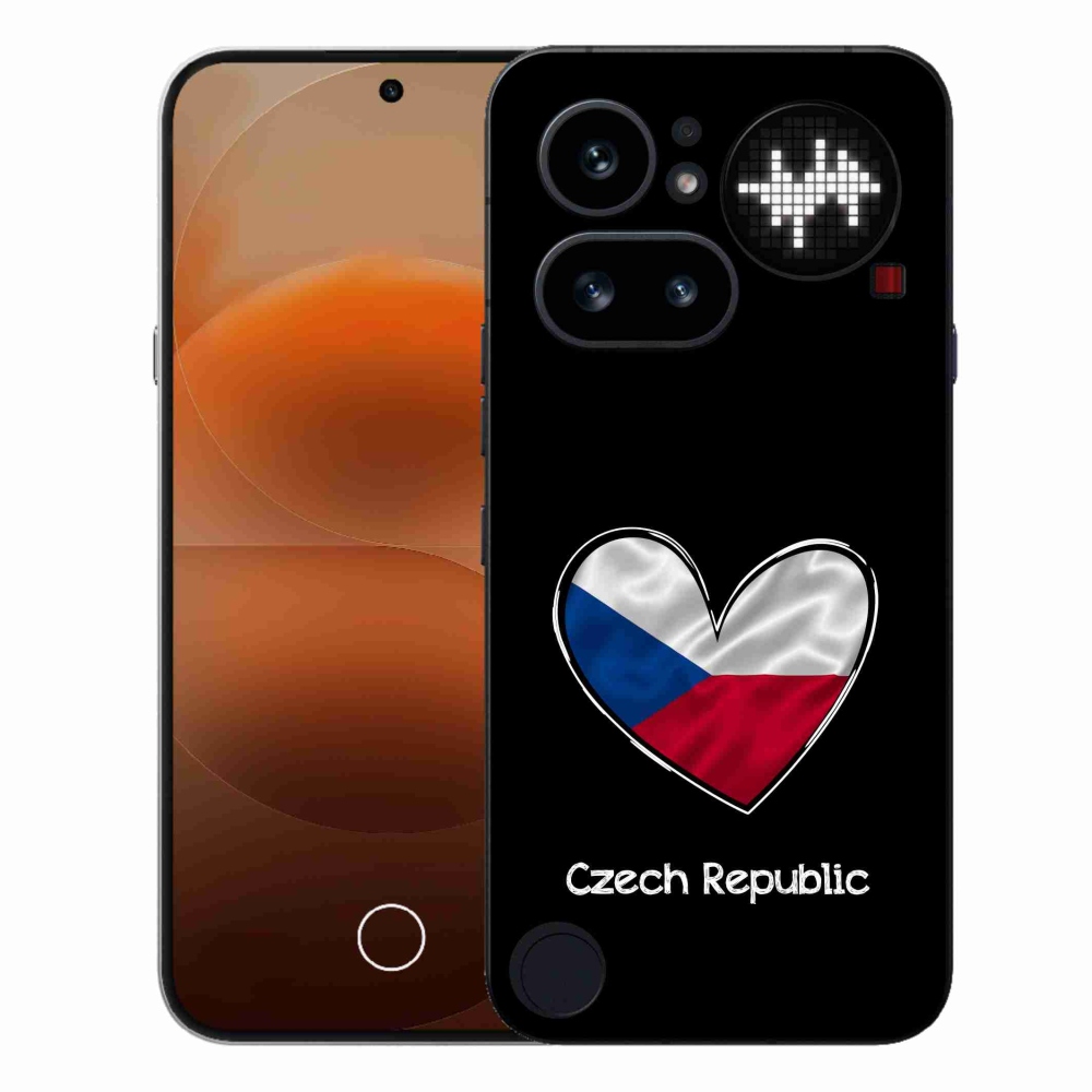 Zselés borító mmCase a Nothing Phone (4a) - zászlós szív fekete háttérrel