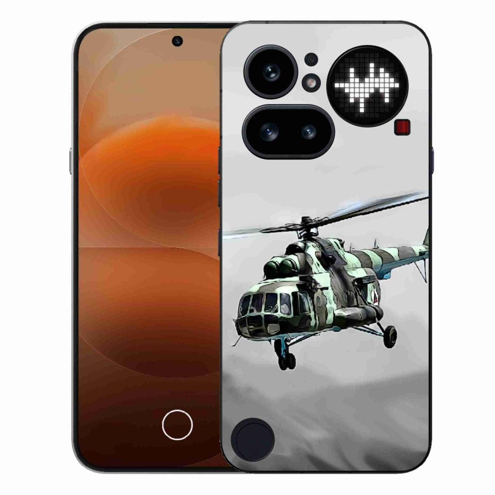 Zselés borítás mmCase a Nothing Phone (4a) - katonai helikopterhez