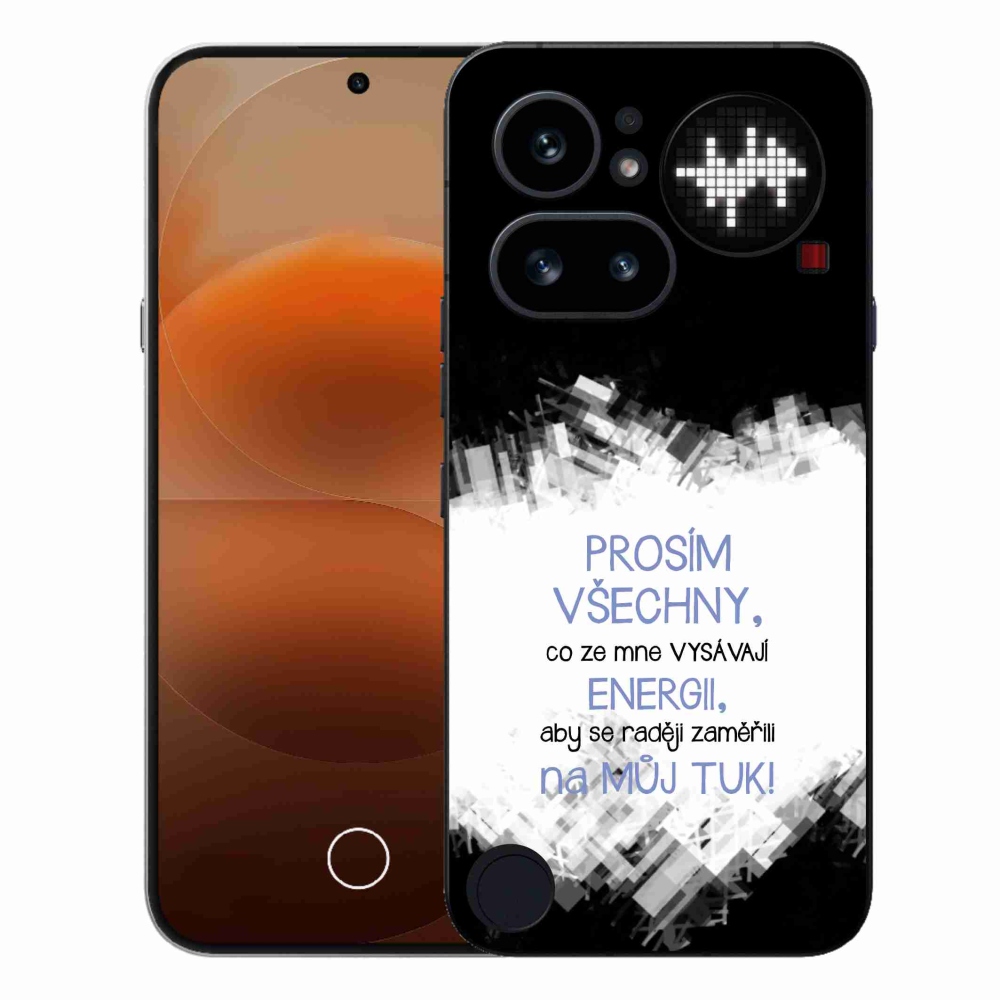 Zselés borító mmCase a Nothing Phone (4a) - vicces szöveg 1 kék