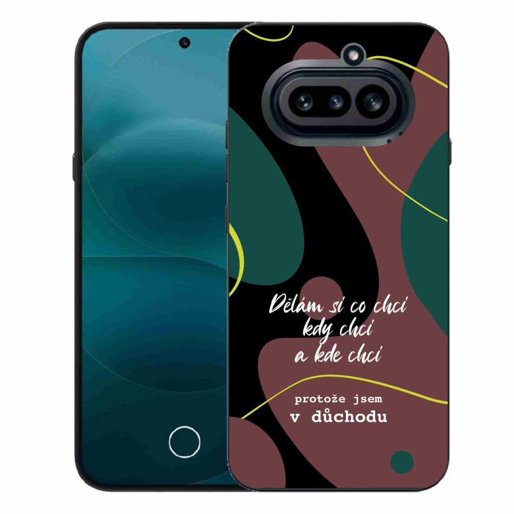 Zselés borító mmCase a Nothing Phone (4a) telefonhoz - vicces szöveg 10 fekete háttér